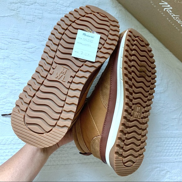 NEW Madewell High Top Kickoff Trainer Sneaker Suede Weathered Walnut Multi 6.5 7 - Picture 10 of 16